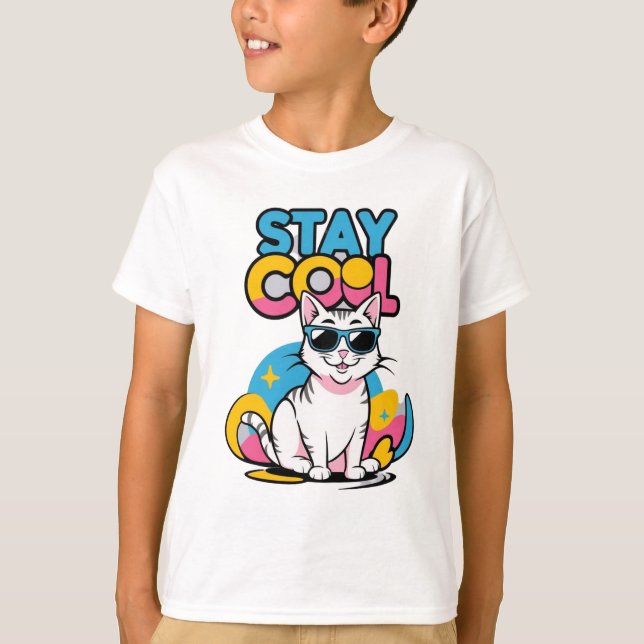 StayCoolCatTshirtDesign-CoolCatTeeGraphicforCasual T-Shirt (Vorderseite)