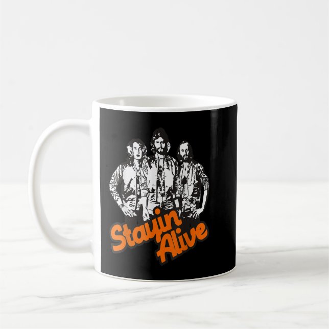 Stayin Alive Bee Gees Band Kaffeetasse (Links)