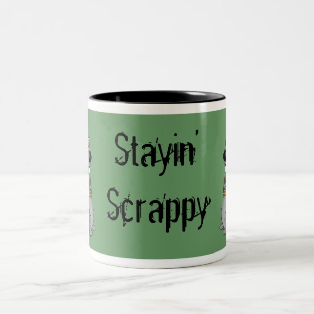 Stayin Scrappy Kaffee-Tasse Zweifarbige Tasse (Mittel)