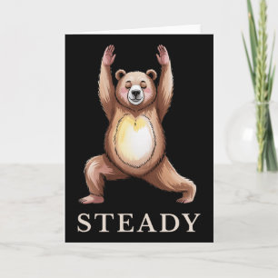 Steady Bear Yoga-Shirt Ruhiger Lance Süßes Tier Yo Karte
