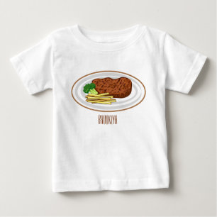 Steak Cartoon Illustration Baby T-shirt