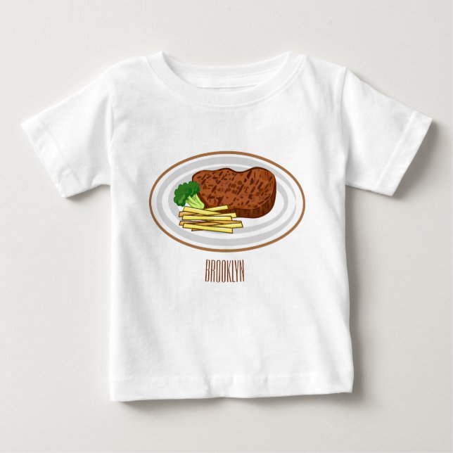 Steak Cartoon Illustration Baby T-shirt (Vorderseite)