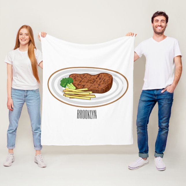 Steak Cartoon Illustration Fleecedecke (Beispiel)