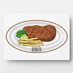 Steak Cartoon Illustration Fotoplatte