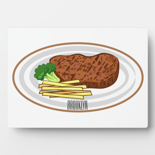 Steak Cartoon Illustration Fotoplatte (Vorderseite)