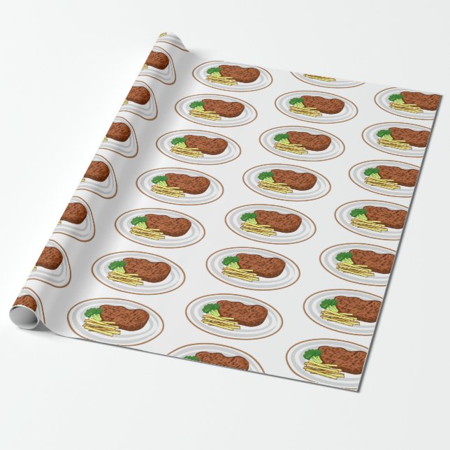 Steak Cartoon Illustration Geschenkpapier (Ungerollt)