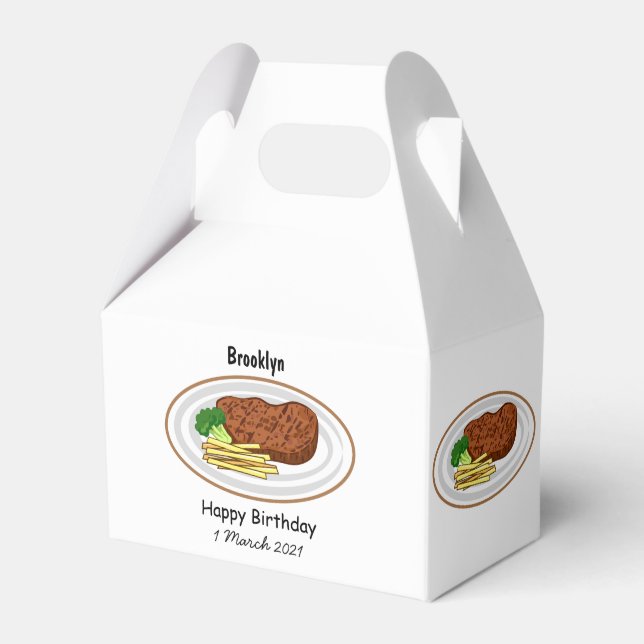 Steak Cartoon Illustration Geschenkschachtel (Vorderseite)