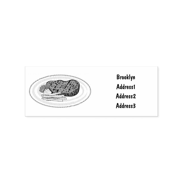 Steak Cartoon Illustration Gummistempel (Prägung)