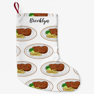Steak Cartoon Illustration Kleiner Weihnachtsstrumpf