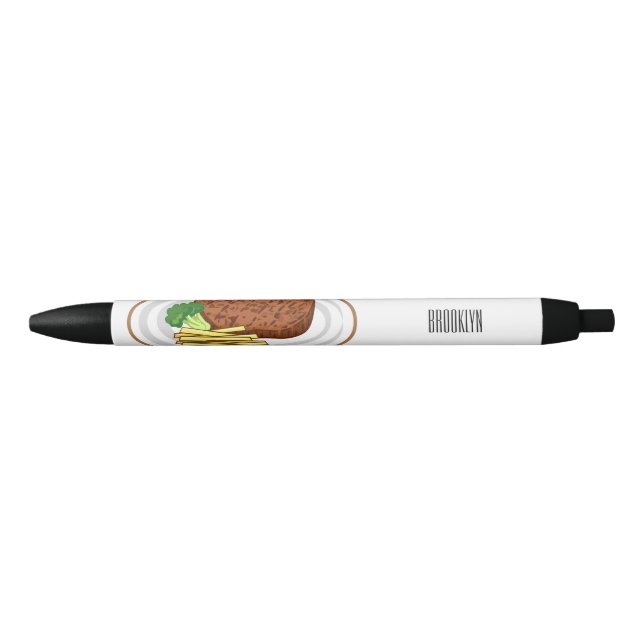 Steak Cartoon Illustration Kugelschreiber (Vorderseite)