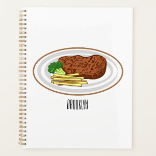 Steak Cartoon Illustration Planer