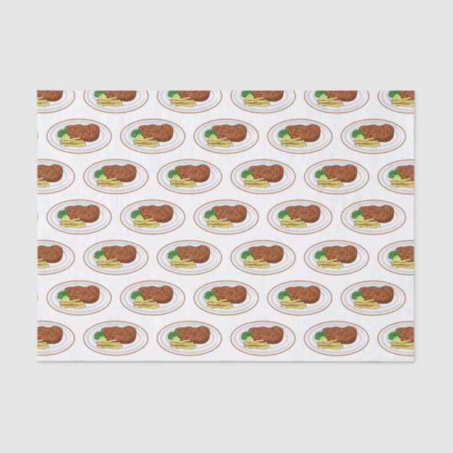 Steak Cartoon Illustration Seidenpapier (Vorderseite)