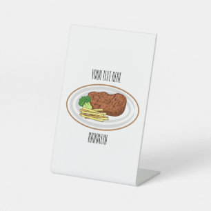 Steak Cartoon Illustration Sockelschild