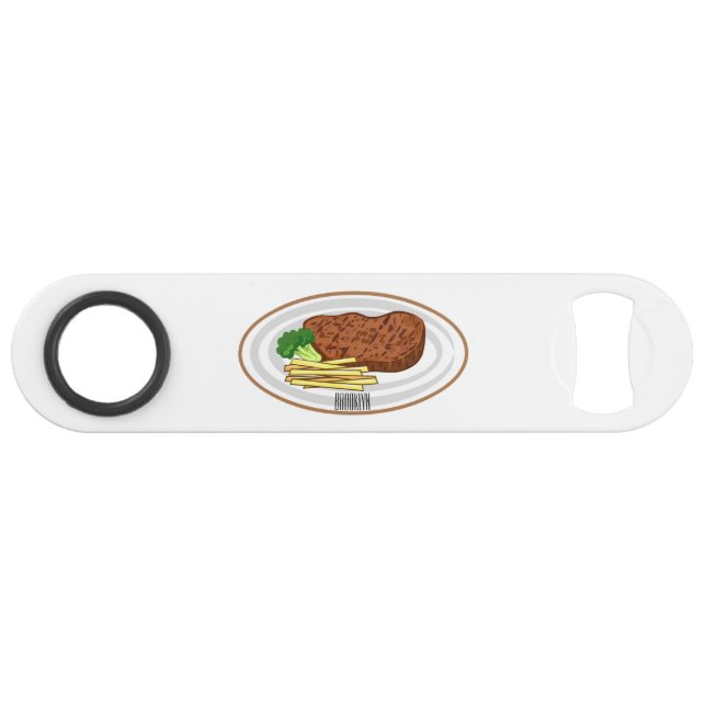 Steak Cartoon Illustration Speed Flaschenöffner (Vorderseite (Horizontal))