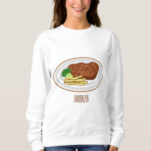 Steak Cartoon Illustration Sweatshirt