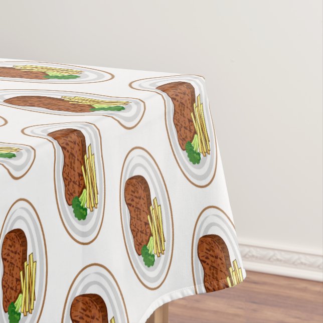 Steak Cartoon Illustration Tischdecke (Beispiel)