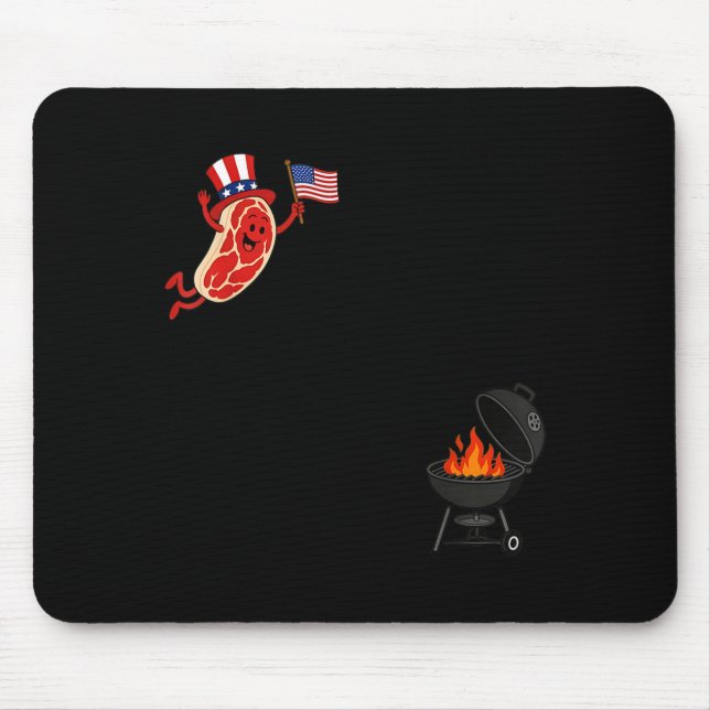Steak Dom Dive Lustiger Onkel Sam Steak Fliegend Mousepad (Vorne)