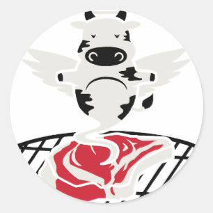 Steak-Engel Runder Aufkleber
