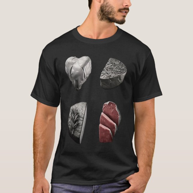 Steak  Grilling Father Grayscale Griller Steak T-Shirt (Vorderseite)