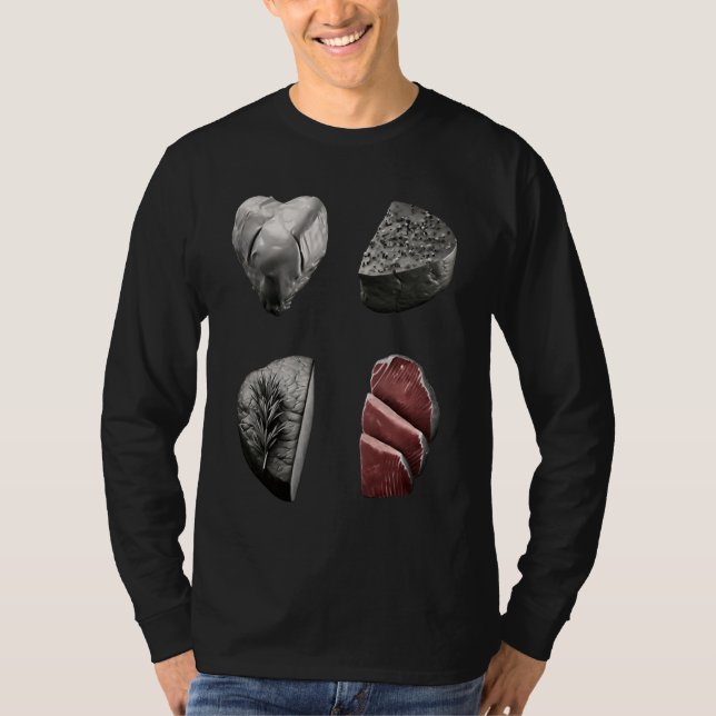 Steak  Grilling Father Grayscale Griller Steak T-Shirt (Vorderseite)