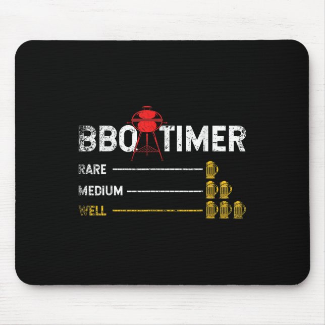 Steak Grilling Funny Grillen Koch Bieralkohol gera Mousepad (Vorne)