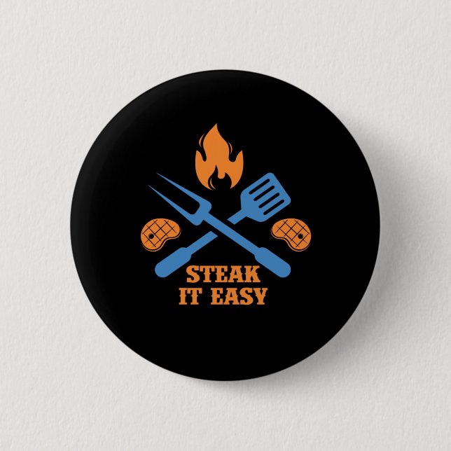 Steak It Easy GRILLEN Barbecue Grill Grill Koch Gi Button (Vorderseite)