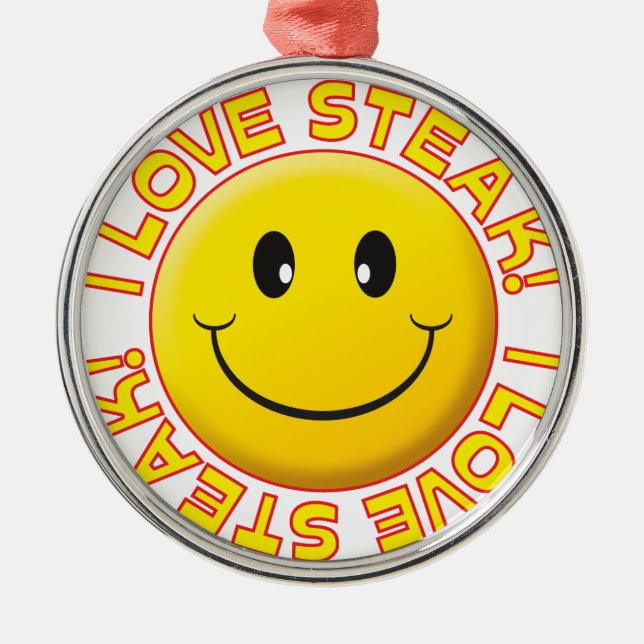 Steak-Lächeln Ornament Aus Metall (Vorne)