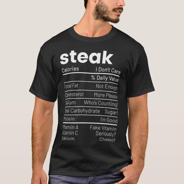 Steak Nutrition Facts Meat Lover Nutrition Fakten T-Shirt (Vorderseite)