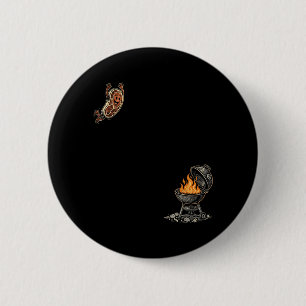 Steak-Tauchgang Lustiger fliegender Steak-BBQ-Gril Button