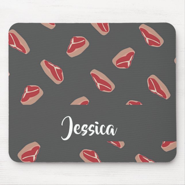 Steakfleisch auf grau mousepad (Vorne)