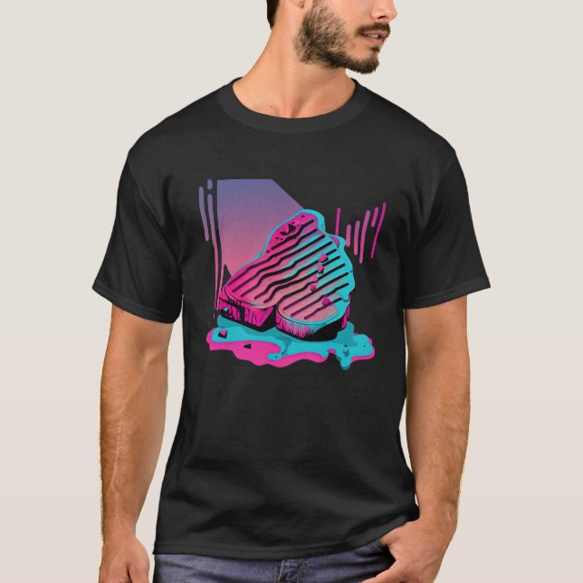 Steaks Vaporwave Retrowave Ästhetik T-Shirt (Vorderseite)