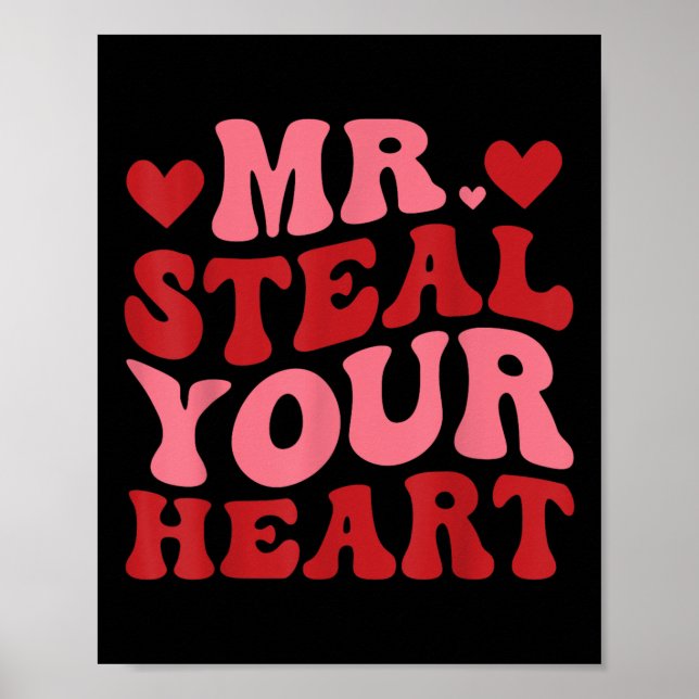 Steal Your Heart Retro Valentinstag Poster (Vorne)