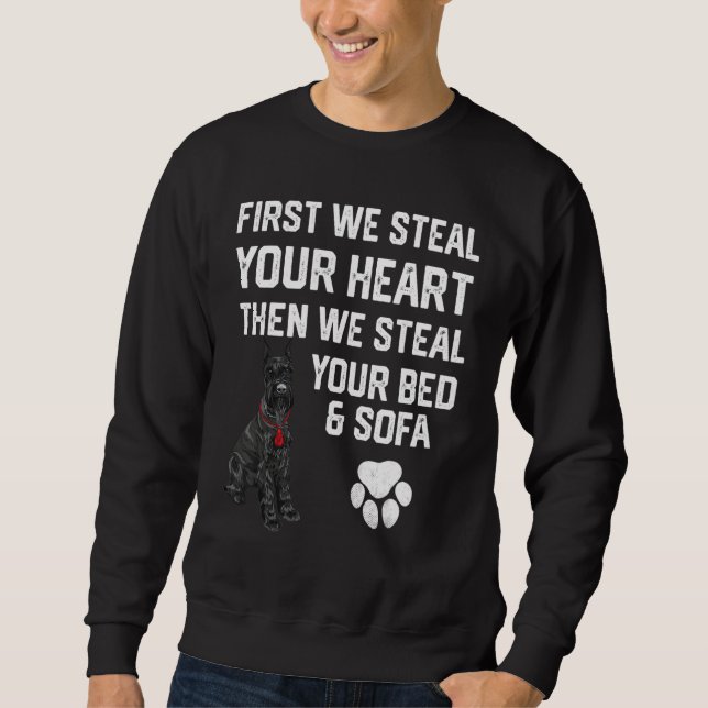 Steal Your Heart Steal Your Bed Miniature Schnauze Sweatshirt (Vorderseite)