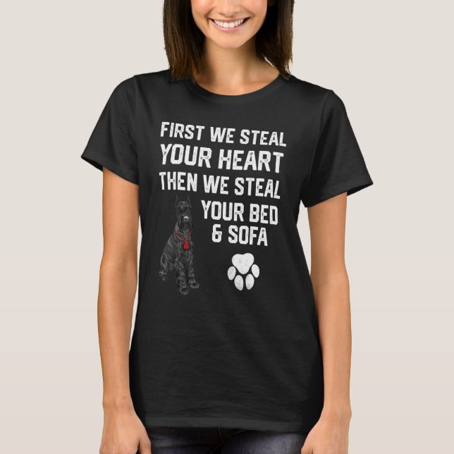Steal Your Heart Steal Your Bed Miniature Schnauze T-Shirt (Vorderseite)