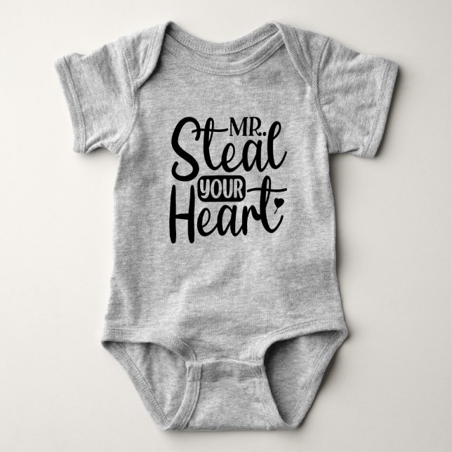 Steal Your Heart Valentinstag Baby Bodysuit Baby Strampler (Vorderseite)