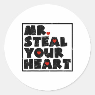 Steal Your Heart Valentinstag Funny V-day Boy Runder Aufkleber