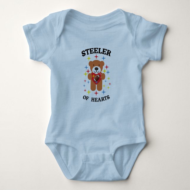 Stealer von Hearts Teddy Bear Football Baby Strampler (Vorderseite)