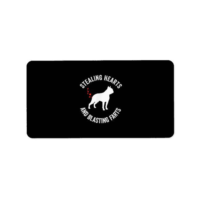 Stealing Heart and Blade Furzen Boston Terrier Adressaufkleber (Vorne)