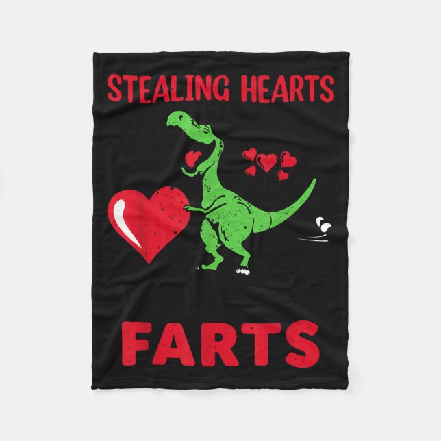 Stealing Hearts And Blasting Farts T Rex Cute Todd Fleecedecke (Vorderseite)