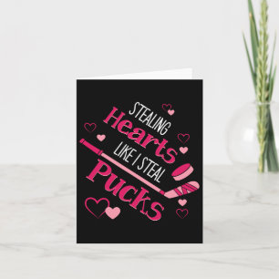 Stealing Hearts Pucks Hockey Eis Rink Valentine Da Karte