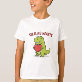 Stealing Hearts T-Rex Dinosaur Cute Boys Valentine T-Shirt