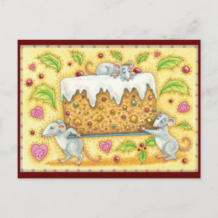 Stealing the Fruitcake Cute Christmas Feiertagspostkarte