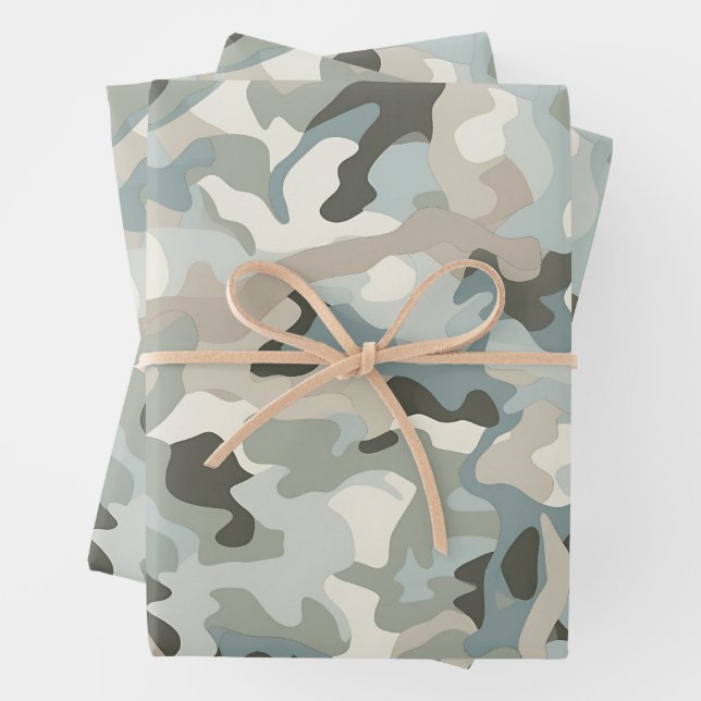 Stealth Blue Camouflage Wave Geschenkpapier Set (Beispiel)