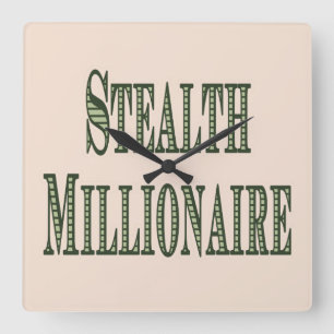 Stealth Millionaire Quadratische Wanduhr