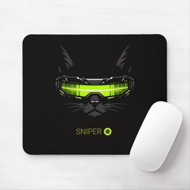 Stealth Sniper Cat Neon Grün Professionelle Maus P Mousepad (Mit Mouse)