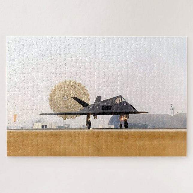 Stealth Touchdown: F-117 Nighthawk Puzzle (Horizontal)
