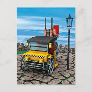 Steam Cab-Taxi Postkarte