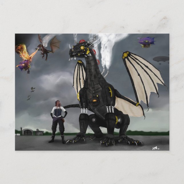 Steam Dragon Wars Postcard Postkarte (Vorderseite)