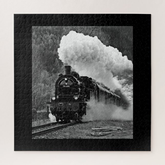 Steam engine locomotive Black Train Forest Puzzle (Vertikal)
