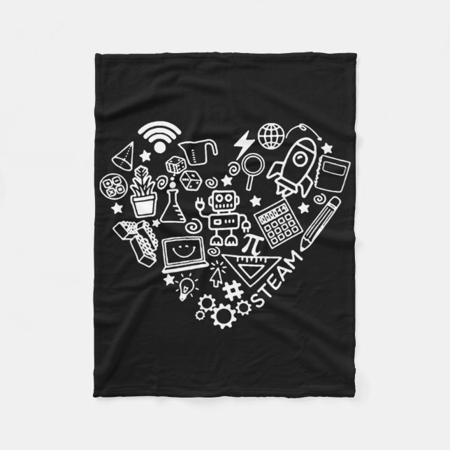 Steam Heart Shape Stem Teacher Science Lover Byck Fleecedecke (Vorderseite)